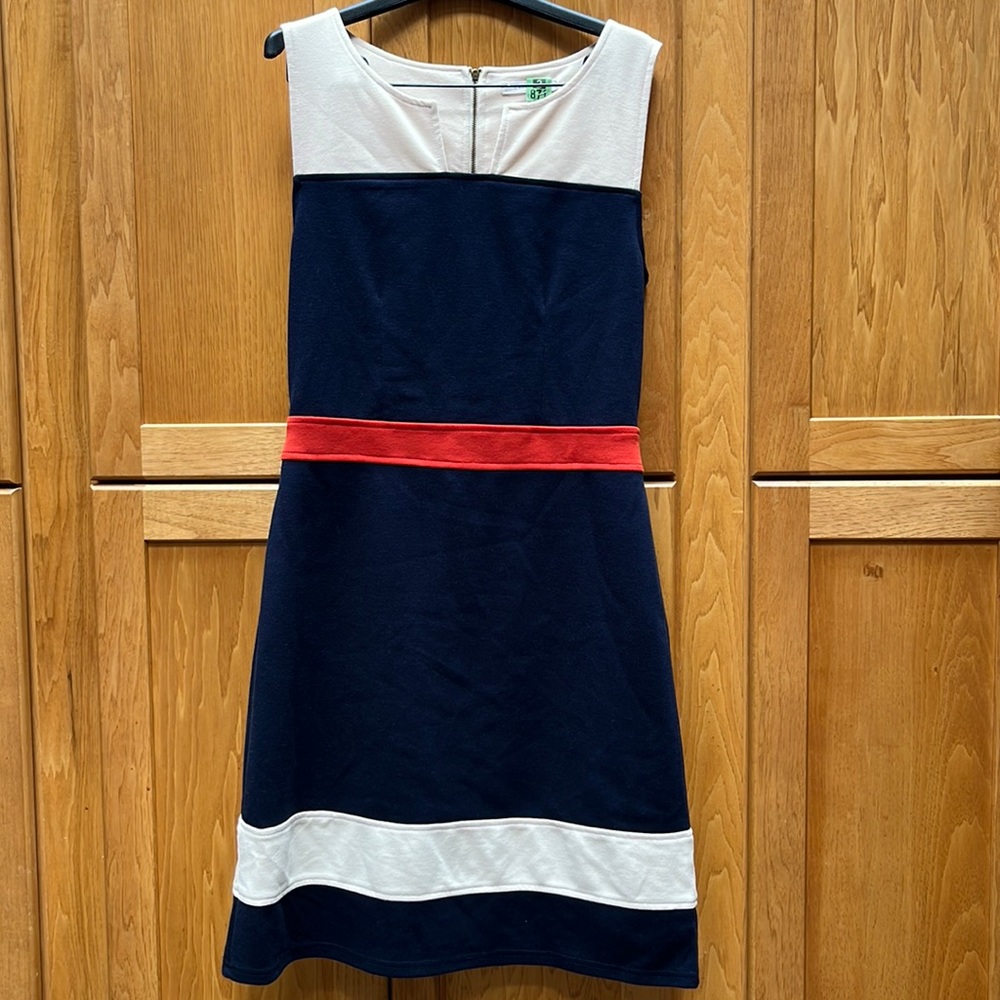 Blue, Orange & Cream dress